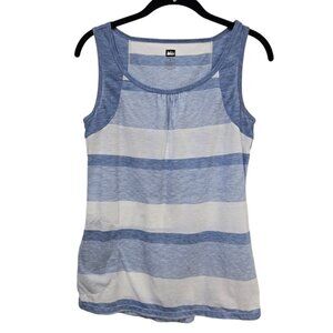 REI Women's Size Small Striped Sleeveless Tank Top W/ One Pocket Blue White